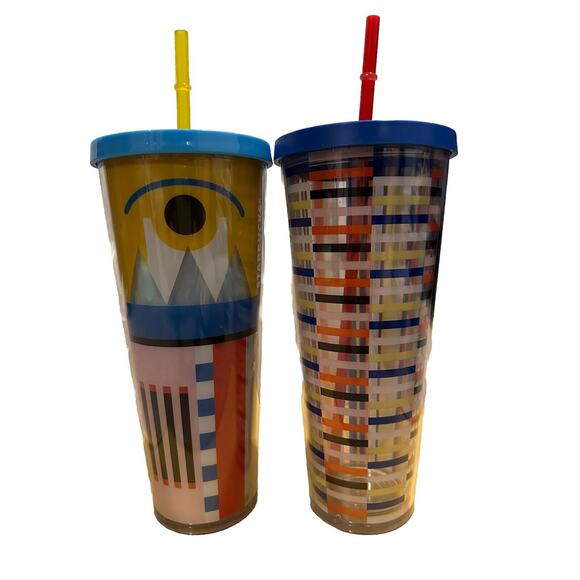 Set Of 2 Abstract Starbucks Tumblers - Picture 2 of 5